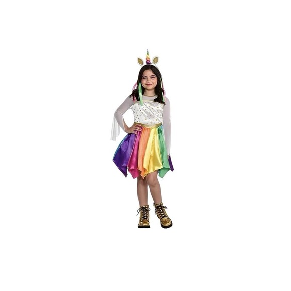 Mystical Unicorn Girl Fantasy Fancy Dress Up Halloween Child Costume L NEW - Picture 1 of 6
